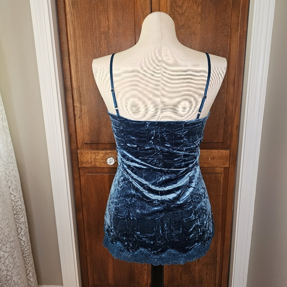 INC International Concepts Teal Velour Lace Cami Tank Top Size L - Picture 6 of 11